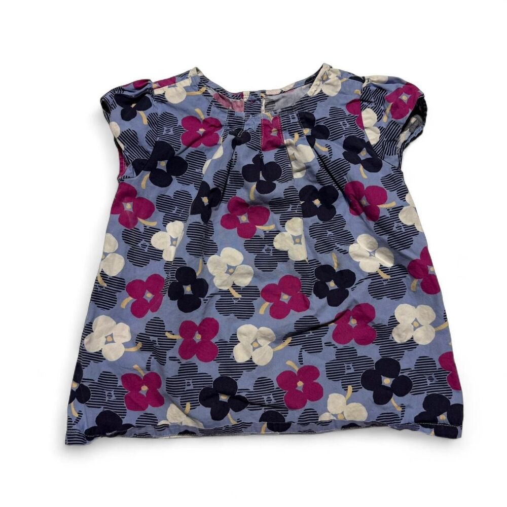 Gymboree Girls Purple Floral Flutter Sleeve Blouse Size 5T